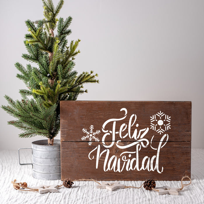 Feliz Navidad Snowflakes Stencil