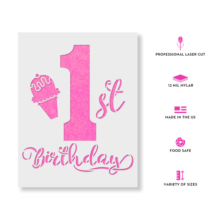 First Birthday Stencil