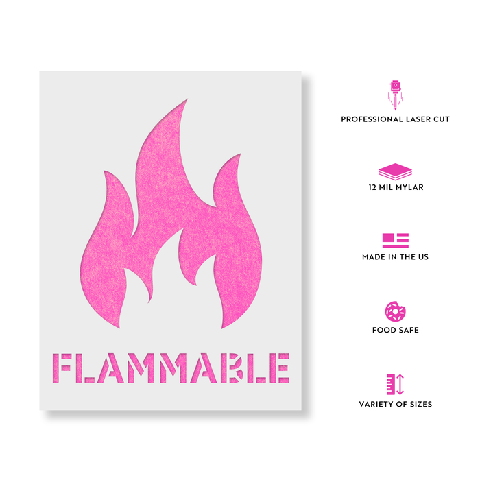 Flammable Symbol Stencil