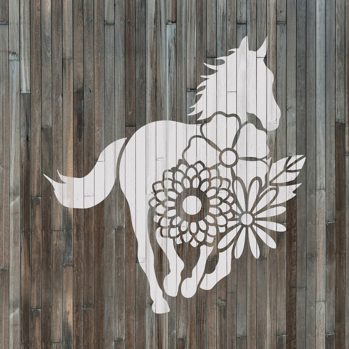 Floral Horse Stencil