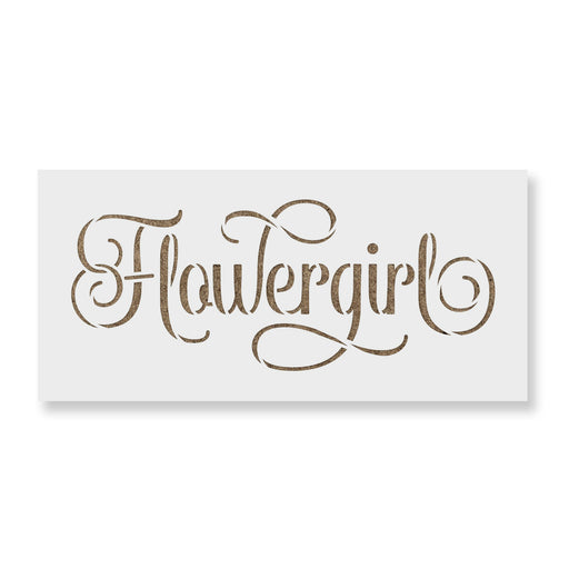 Flower Girl Wedding Label Stencil