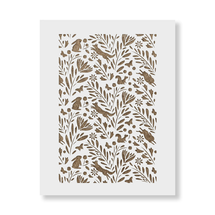 Forest Pattern Wall Stencil