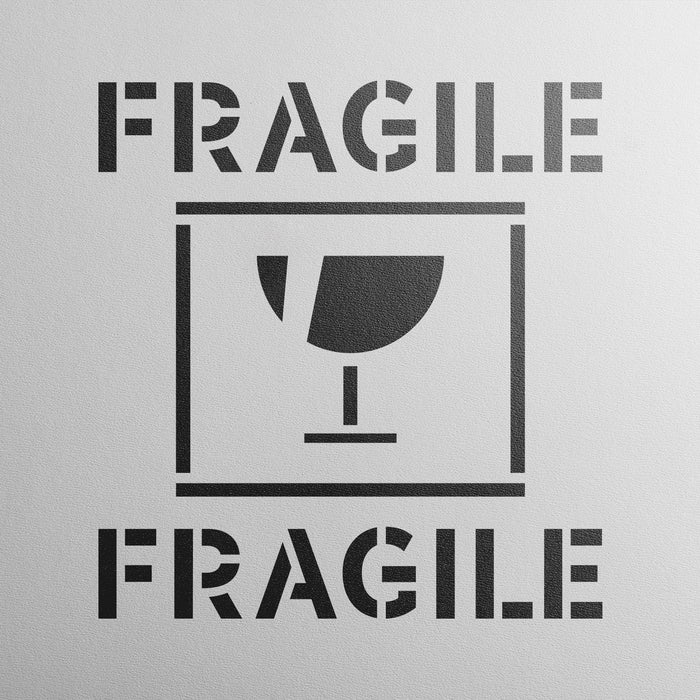 Fragile Glass Symbol Stencil