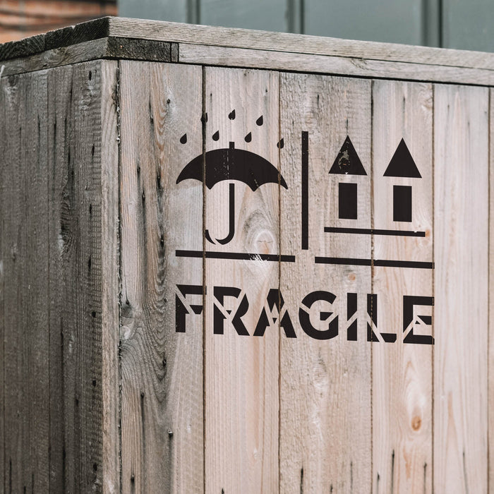 Fragile Right Side Up Keep Dry Stencil