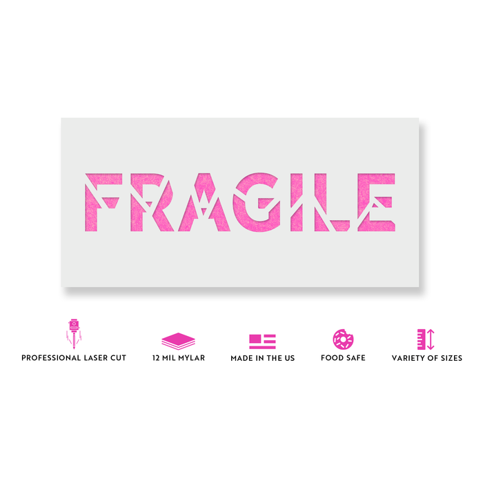 Fragile Word Broken Stencil