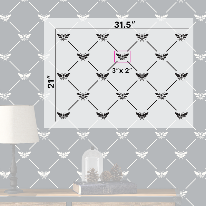 French Bee Trellis Stencil