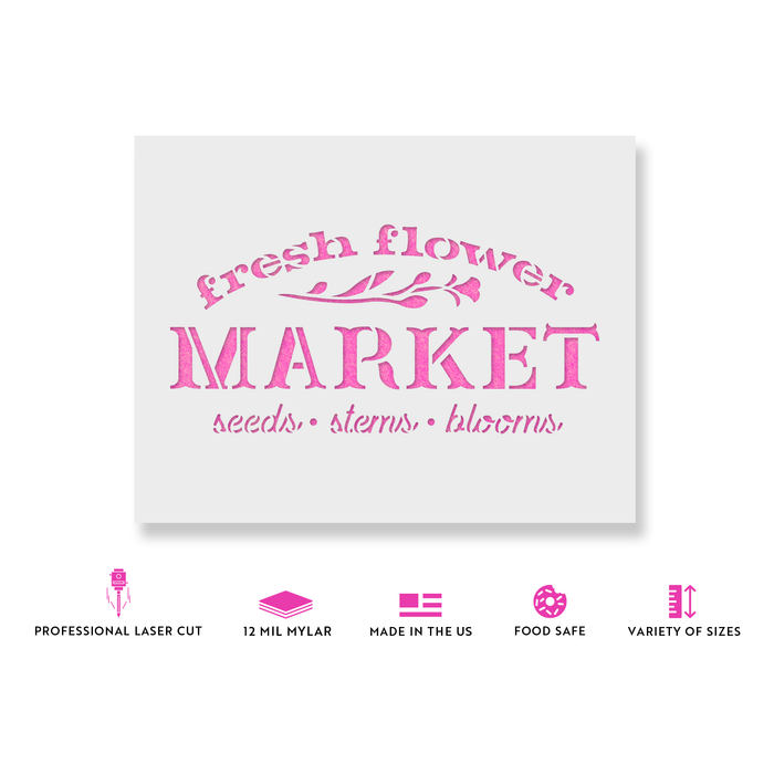 Fresh Flower Market Sign Stencil