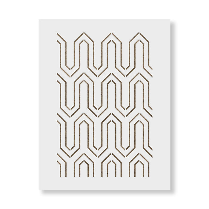 Geometric Hex Lines Pattern Wall Stencil