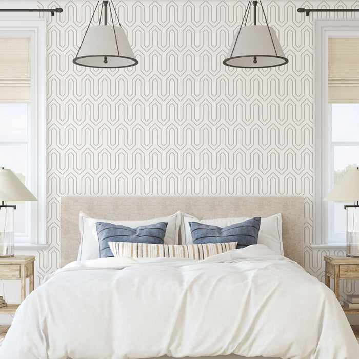 Geometric Hex Lines Pattern Wall Stencil