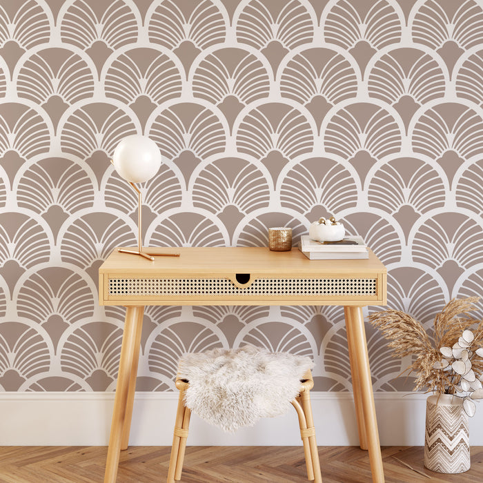 Geometric Sun Burst Pattern Wall Stencil