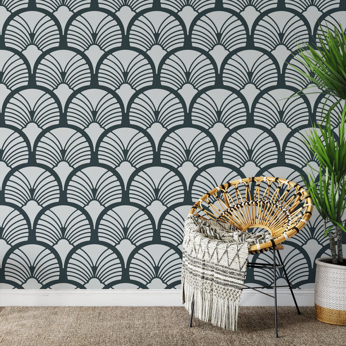 Geometric Sun Burst Pattern Wall Stencil