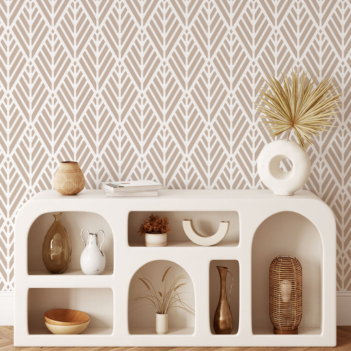 Geometric Tree Pattern Wall Stencil