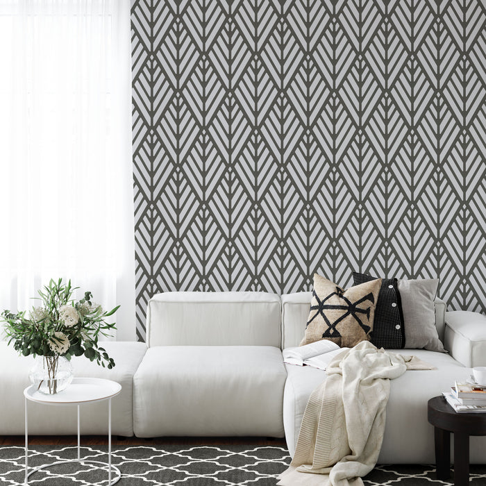 Geometric Tree Pattern Wall Stencil