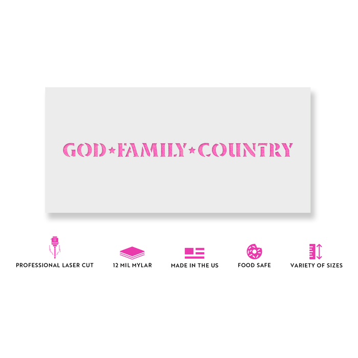 God Family Country Stencil