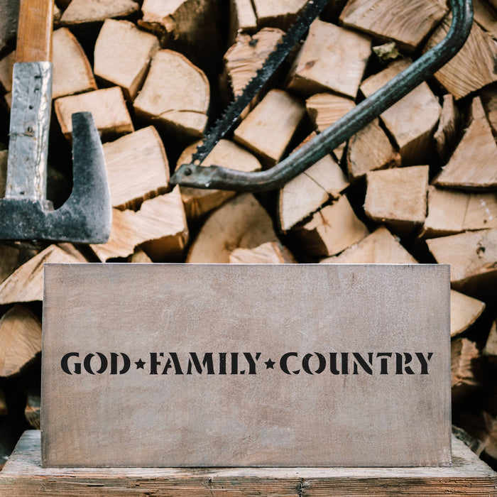 God Family Country Stencil