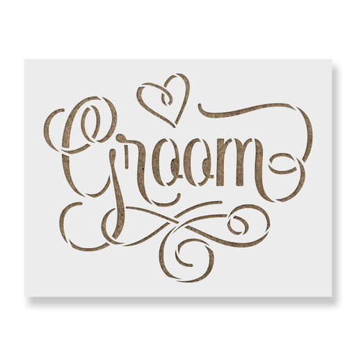 Groom Wedding Label Stencil