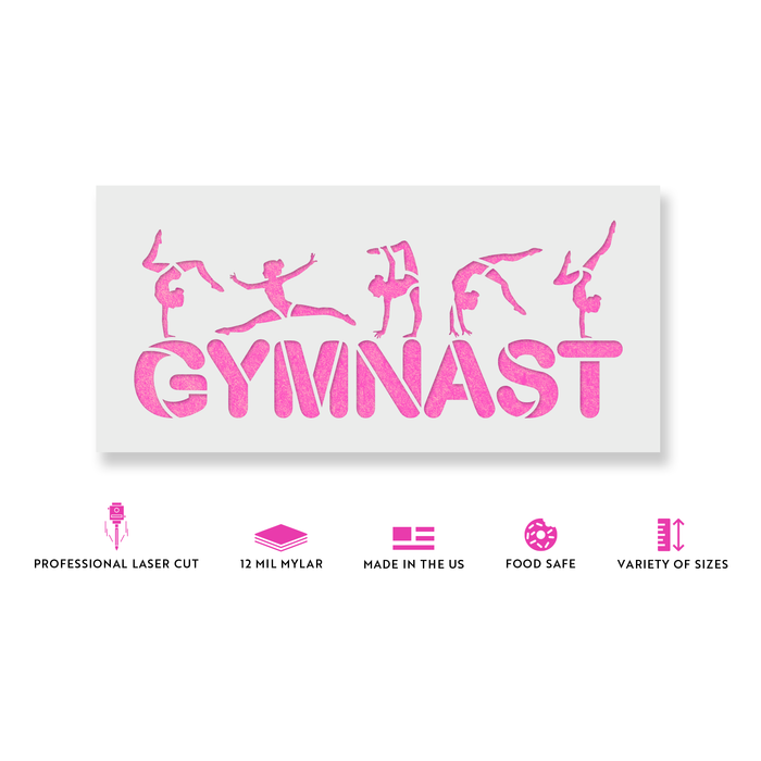 Gymnast Gymnastics Stencil