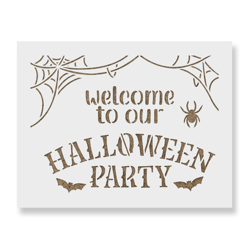 Halloween Party Welcome Sign Stencil