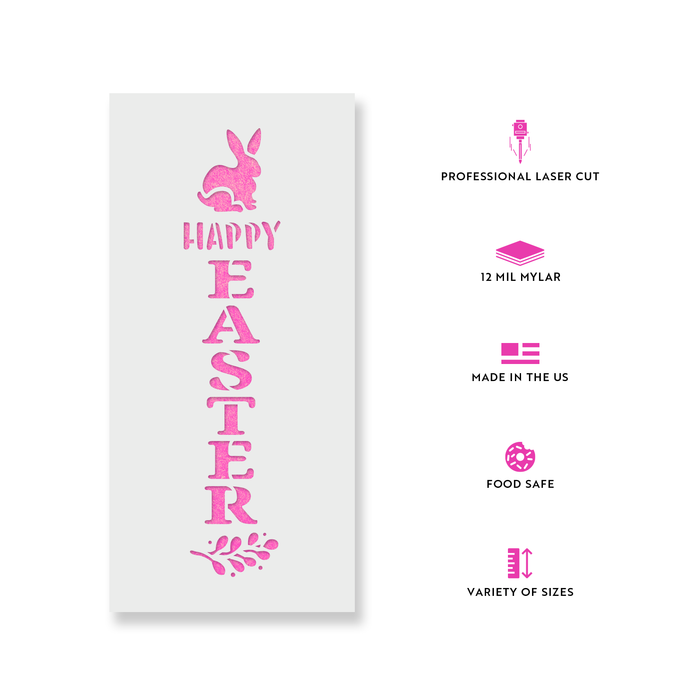 Happy Easter Vertical Sign Stencil