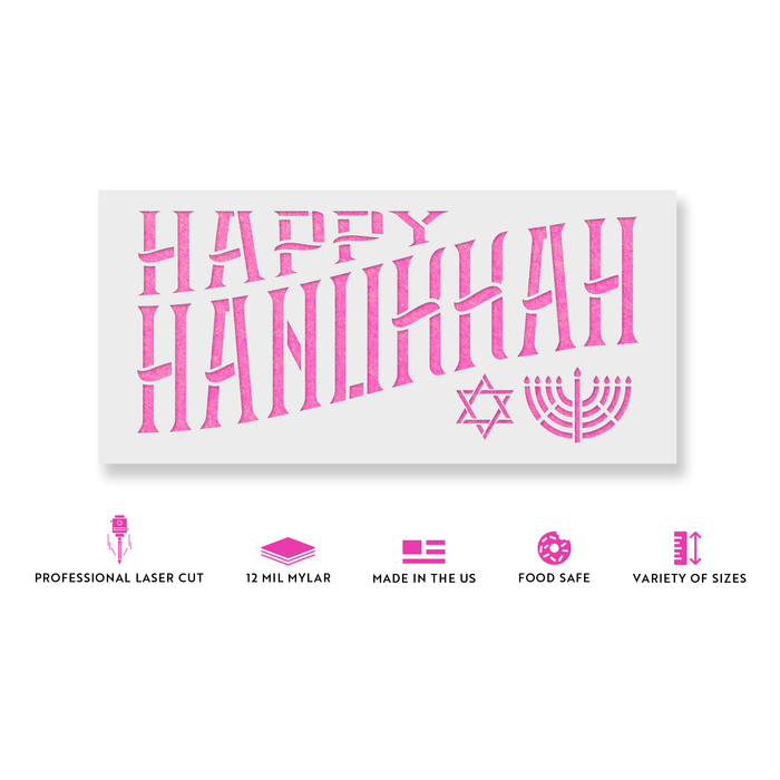 Happy Hanukkah Sign Stencil