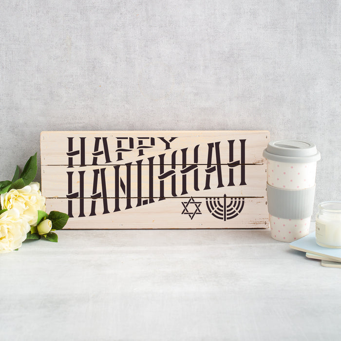 Happy Hanukkah Sign Stencil