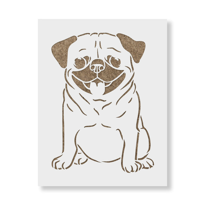 Happy Pug Stencil