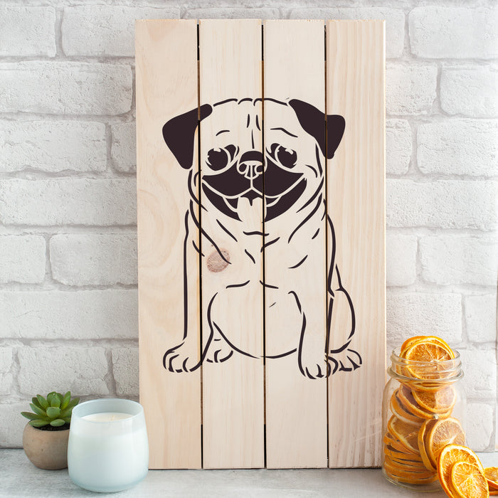 Happy Pug Stencil