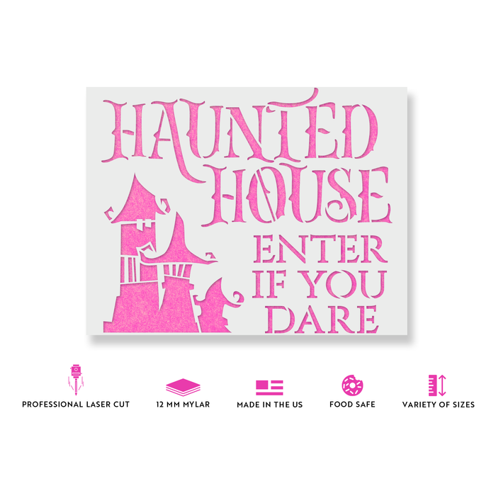 Haunted House Dare Stencil