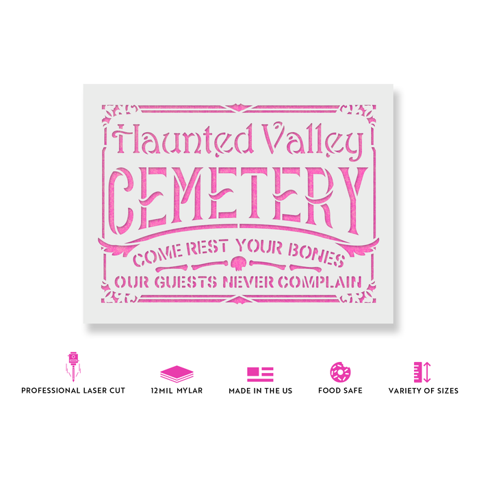 Haunted Valley Cemetery Stencil