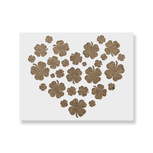 Heart Shamrocks Stencil