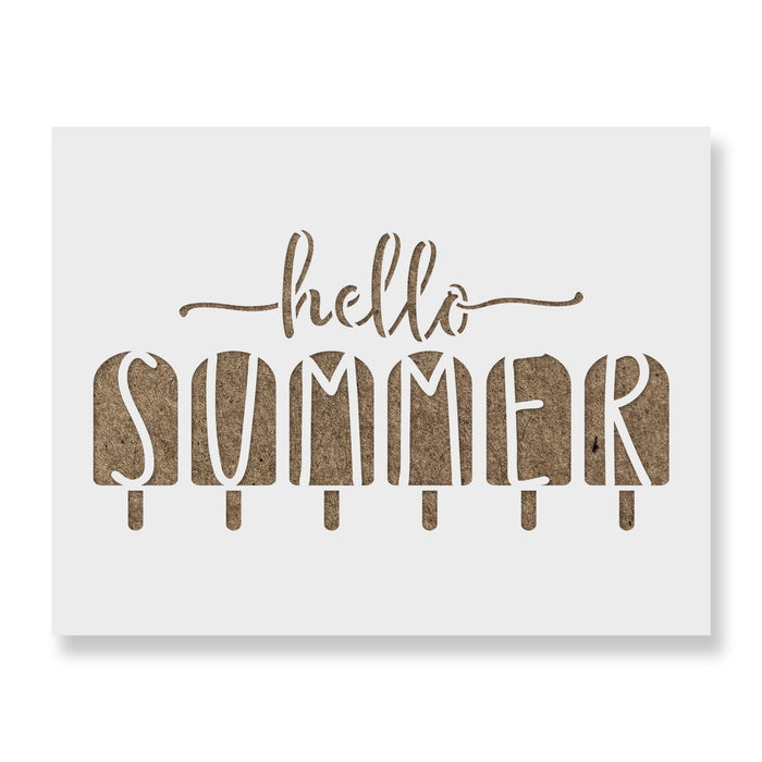 Hello Summer Popsicles Stencil