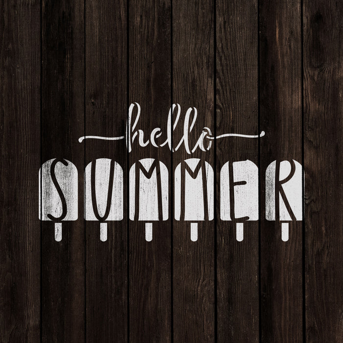 Hello Summer Popsicles Stencil