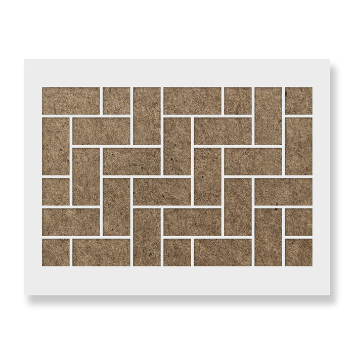 Herringbone Tile Pattern Wall Stencil