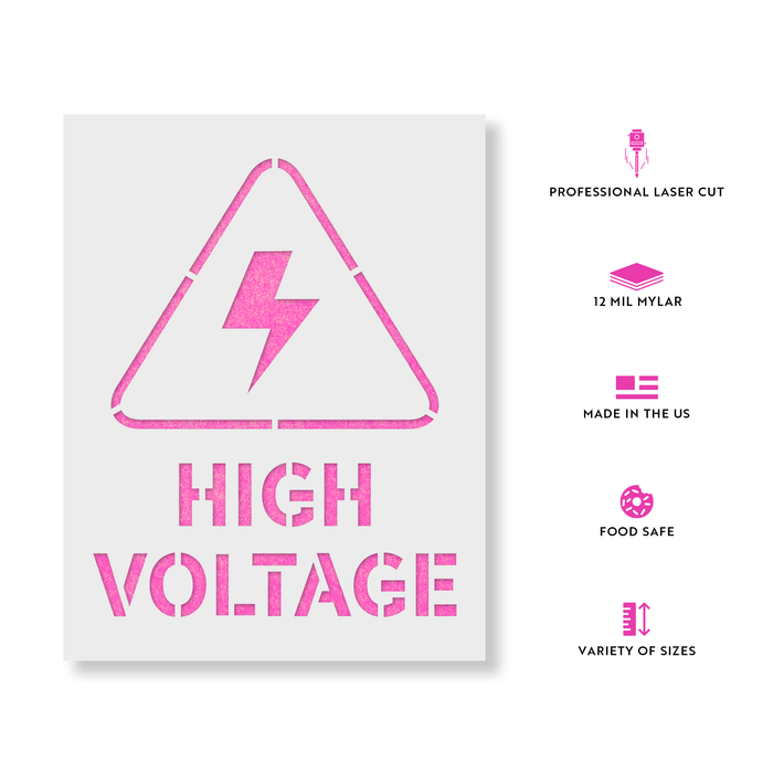 High Voltage Symbol Stencil