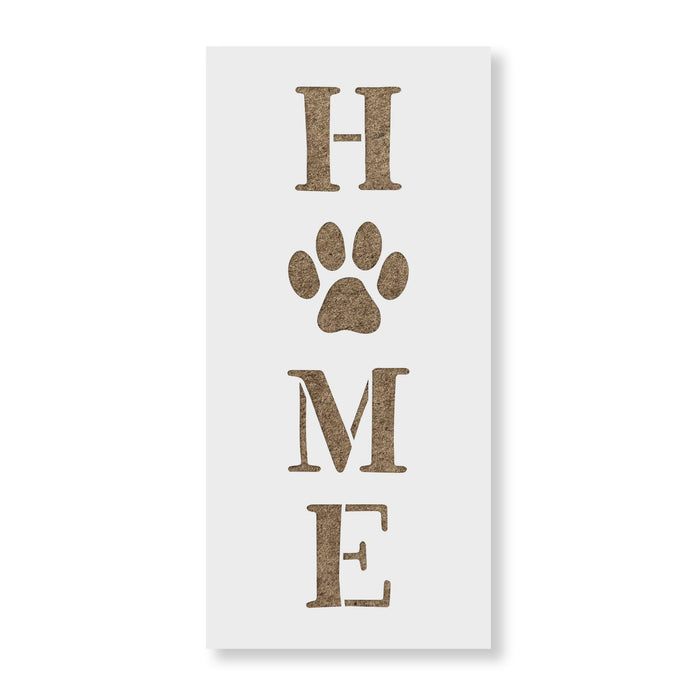 Home Paw Print Vertical Sign Stencil