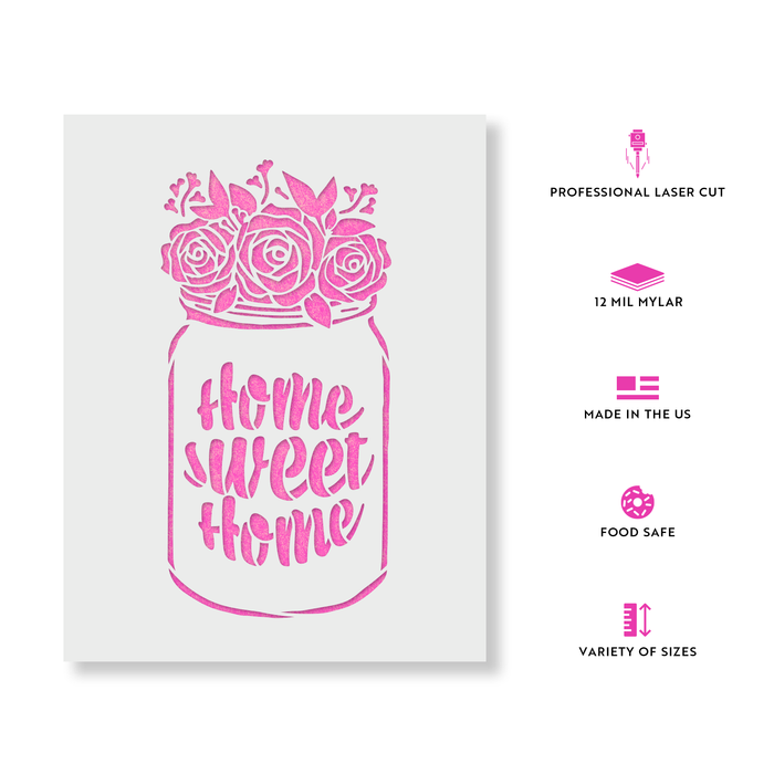 Home Sweet Home Mason Jar Stencil