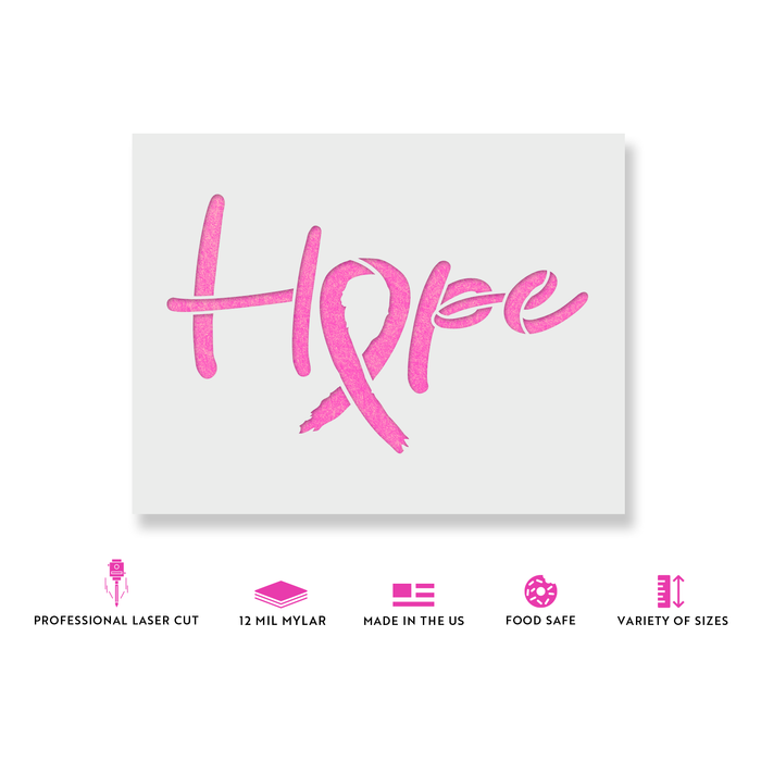 Hope Ribbon Stencil