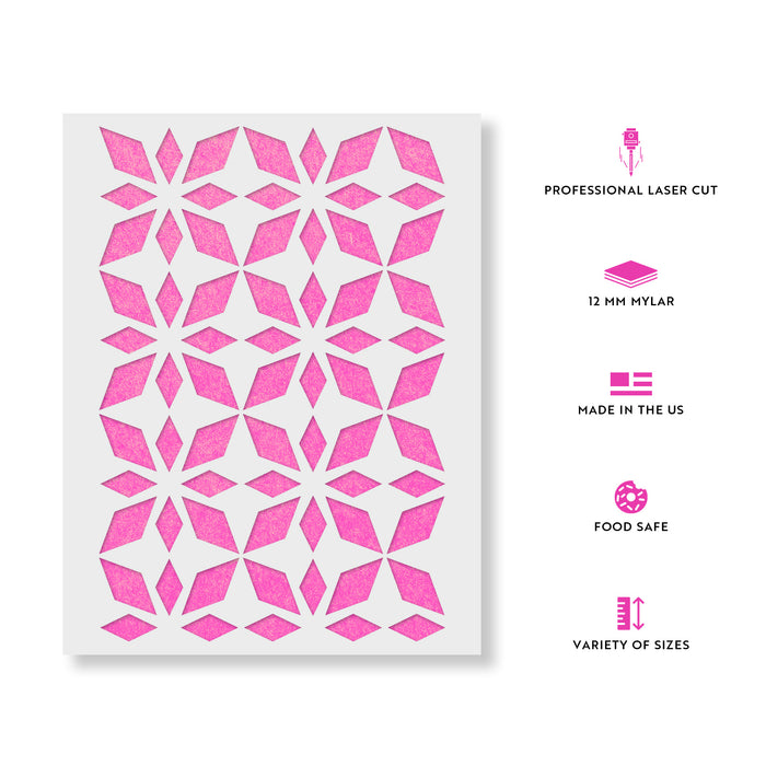 Kaleidoscope Snowflake Pattern Wall Stencil