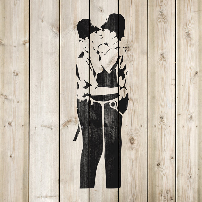 Kissing Police Banksy Stencil