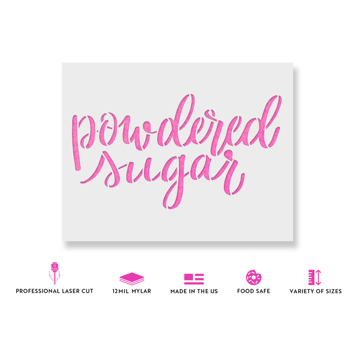 Kitchen Label Powdered Sugar Stencil