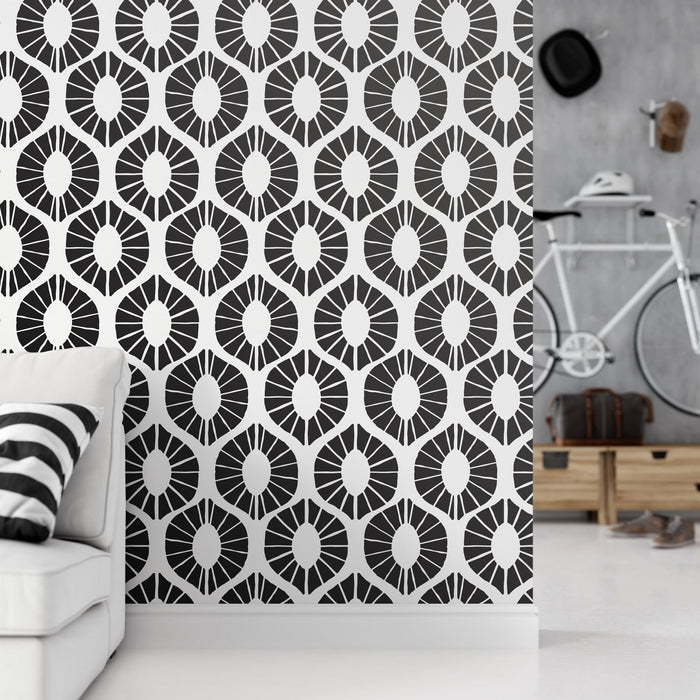 Lemon Twist Pattern Wall Stencil