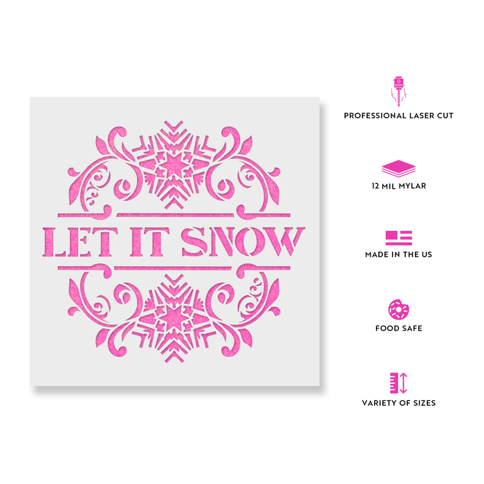 Let It Snow Wall Sign Stencil