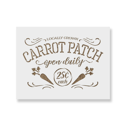 Locally Grown Carrots Farm Sign Stencil