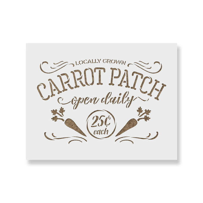 Locally Grown Carrots Farm Sign Stencil