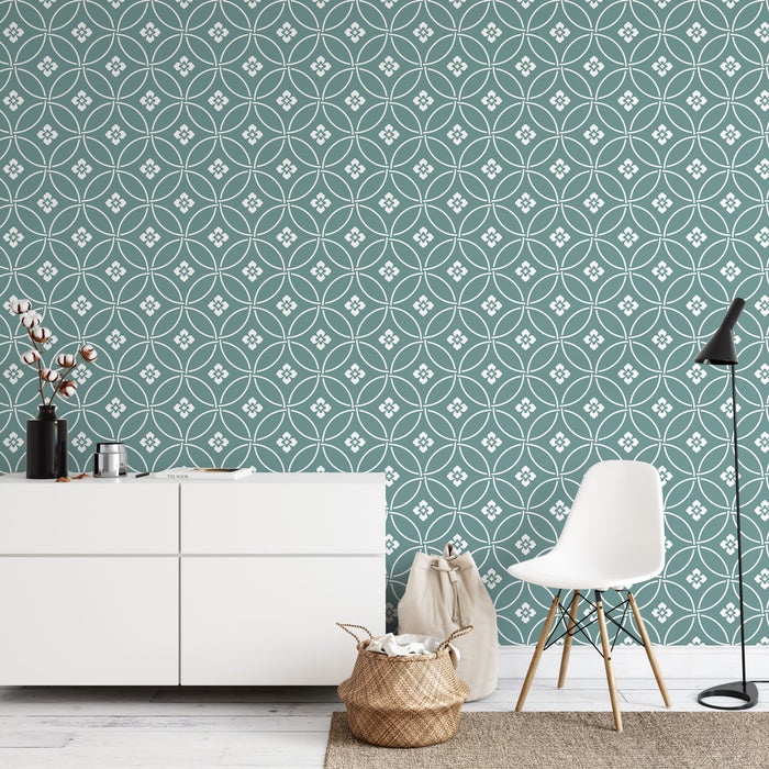 Louie Flower Pattern Wall Stencil