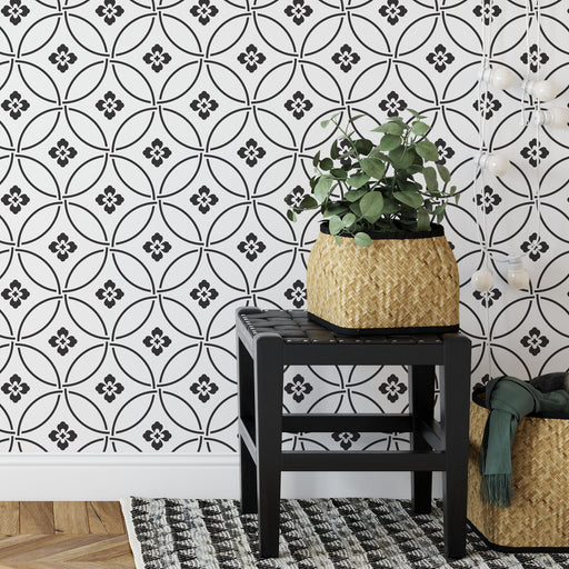 Louie Flower Pattern Wall Stencil