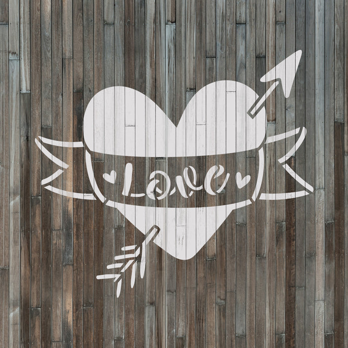 Love Arrow Valentines Heart Stencil