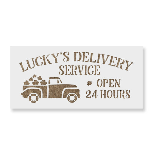 Lucky's Delivery Irish Shamrocks Sign Stencil