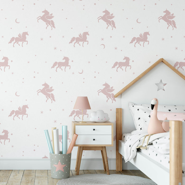 Magical Unicorn Pattern Wall Stencil