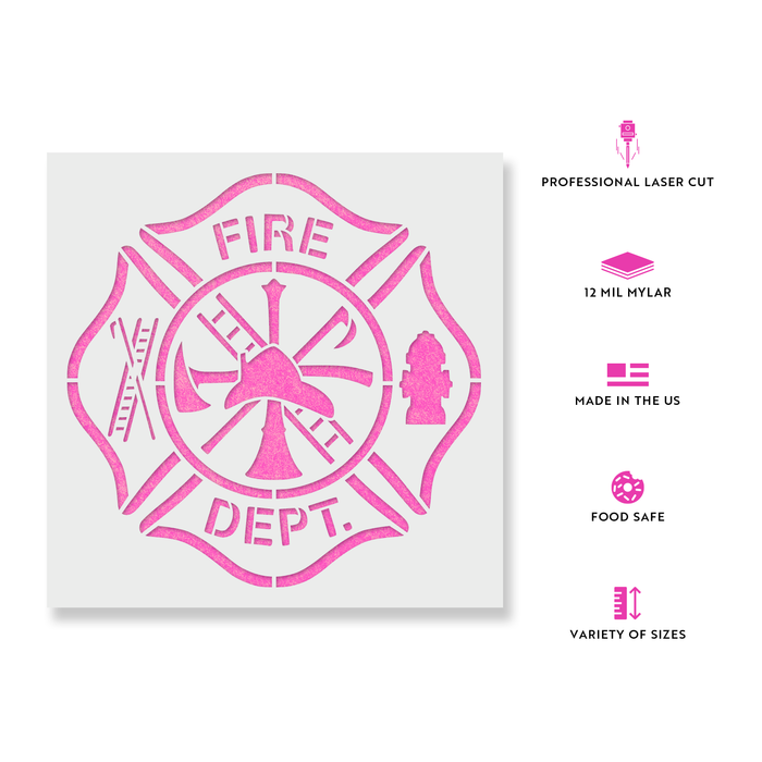 Maltese Cross Fire Department Stencil